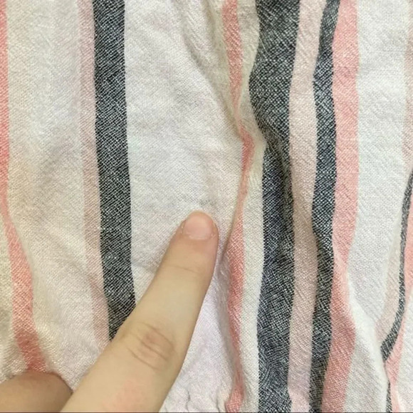 CLOTH & STONE Mini Dress Strapless Striped Linen Blend Pink & Gray Medium - Picture 6 of 7